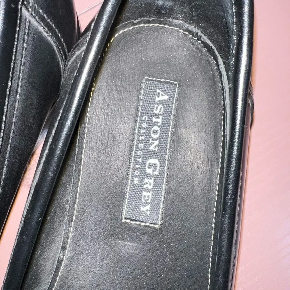 Aston Grey Size 9 Mens Black Belmont Loafer Slip On Dress Shoe 85063